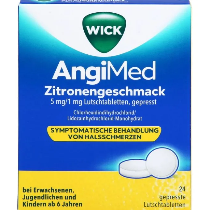 WICK AngiMed Zitronengeschmack 5 mg/1 mg Lut.-Tab. 24 St