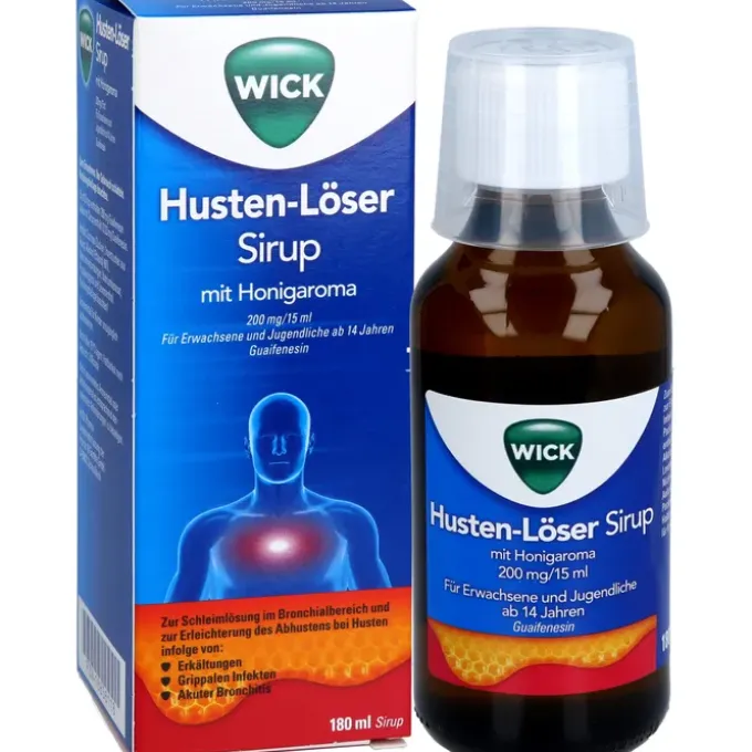 WICK Husten-Löser Sirup mit Honigaroma 200mg/15ml 180 ml