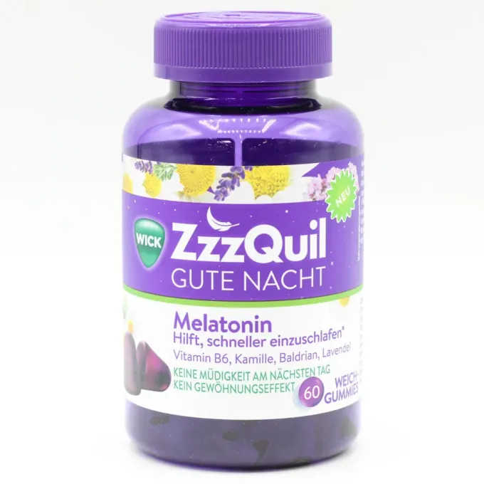 WICK ZzzQuil Gute Nacht Einschlafhilfe mit Melatonin 2x60 St