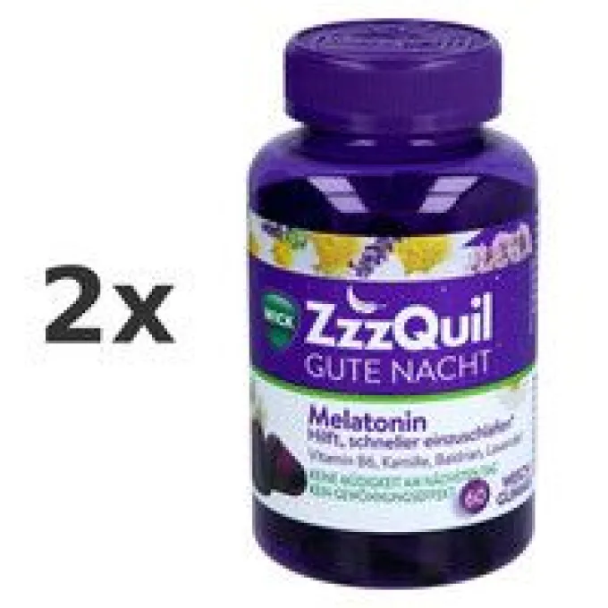 WICK ZzzQuil Gute Nacht Einschlafhilfe mit Melatonin 2x60 St
