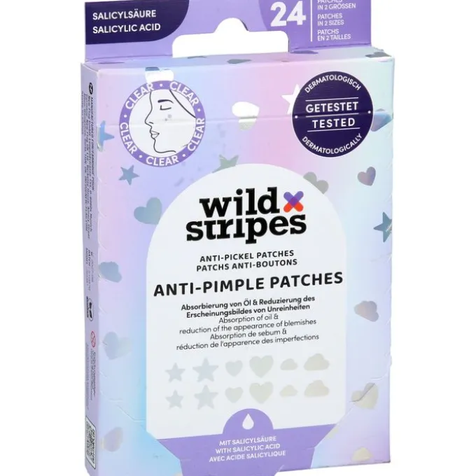 WILD STRIPES Anti-Pickel Patches Holo Clear 24 St