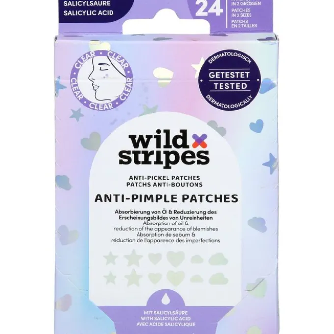 WILD STRIPES Anti-Pickel Patches Holo Clear 24 St