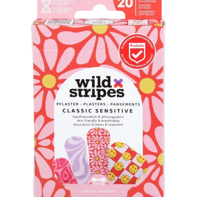 WILD STRIPES Pflaster Classic sensitiv Pastel Fun 20 St