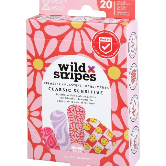 WILD STRIPES Pflaster Classic sensitiv Pastel Fun 20 St