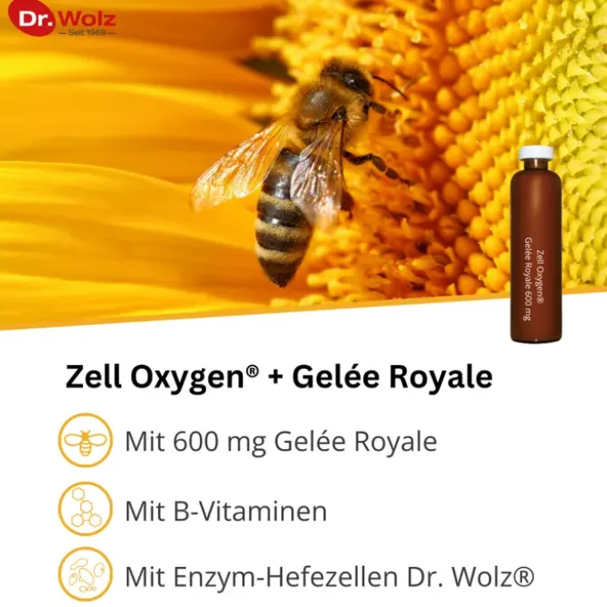 ZELL OXYGEN+Gelee Royale 600 mg Trinkampullen 14 Stück
