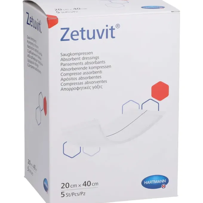 ZETUVIT Saugkompressen steril 20x40 cm 5 St