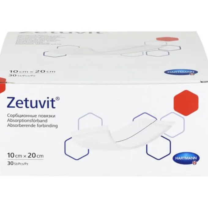 ZETUVIT Saugkompressen unsteril 10x20 cm 30 St