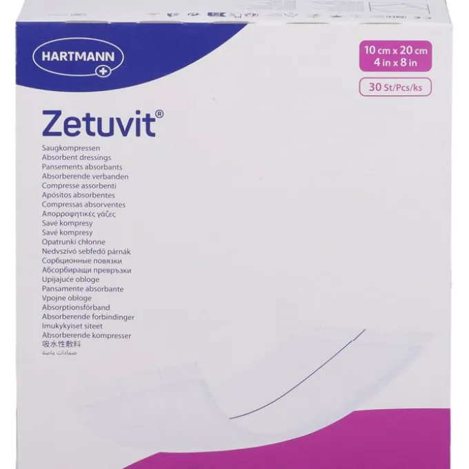 ZETUVIT Saugkompressen unsteril 10x20 cm 30 St