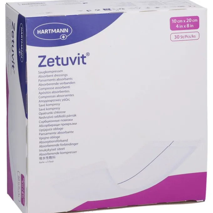 ZETUVIT Saugkompressen unsteril 10x20 cm 30 St