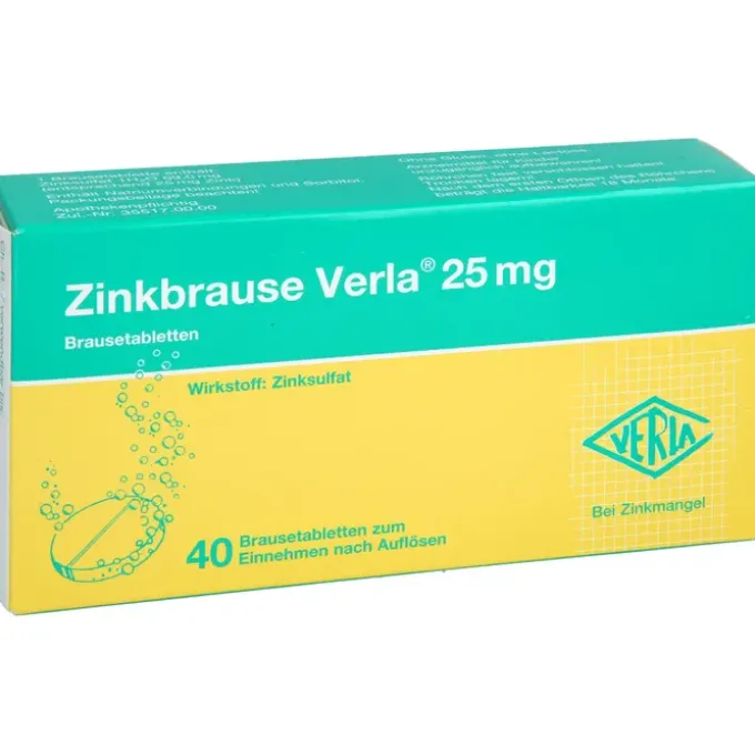 ZINKBRAUSE Verla 25 mg Brausetabletten 40 St