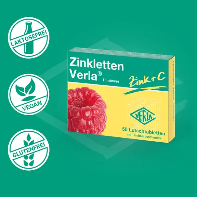 ZINKLETTEN Verla Himbeere Lutschtabletten 50 Stück
