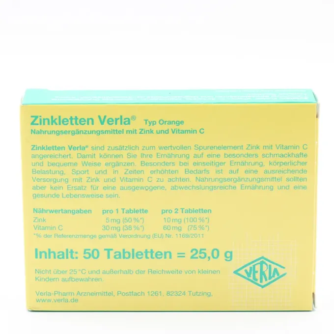ZINKLETTEN Verla Orange Lutschtabletten 50 Stück