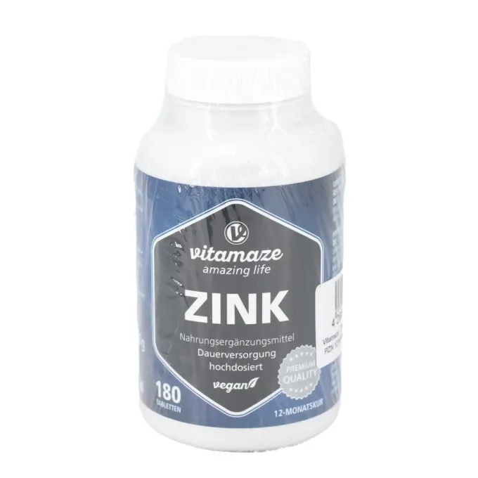 ZINK 25 mg hochdosiert vegan Tabletten 180 Stück