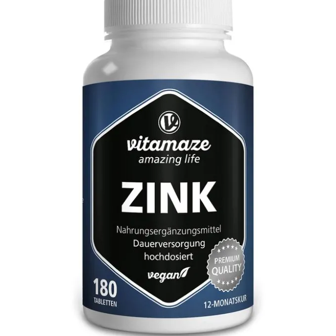 ZINK 25 mg hochdosiert vegan Tabletten 180 Stück