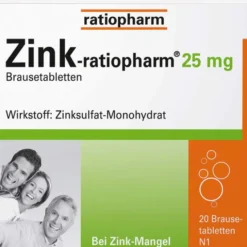 ZINK-RATIOPHARM 25 mg Brausetabletten 20 St