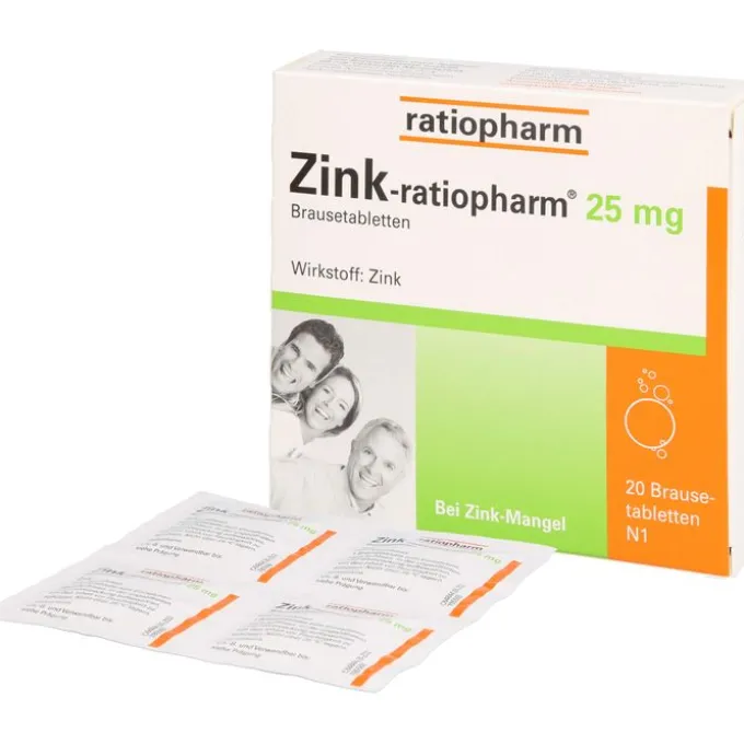 ZINK-RATIOPHARM 25 mg Brausetabletten 20 St