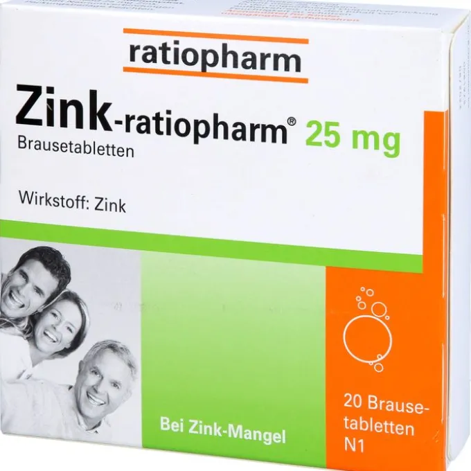 ZINK-RATIOPHARM 25 mg Brausetabletten 20 St