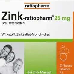 ZINK-RATIOPHARM 25 mg Brausetabletten 20 St